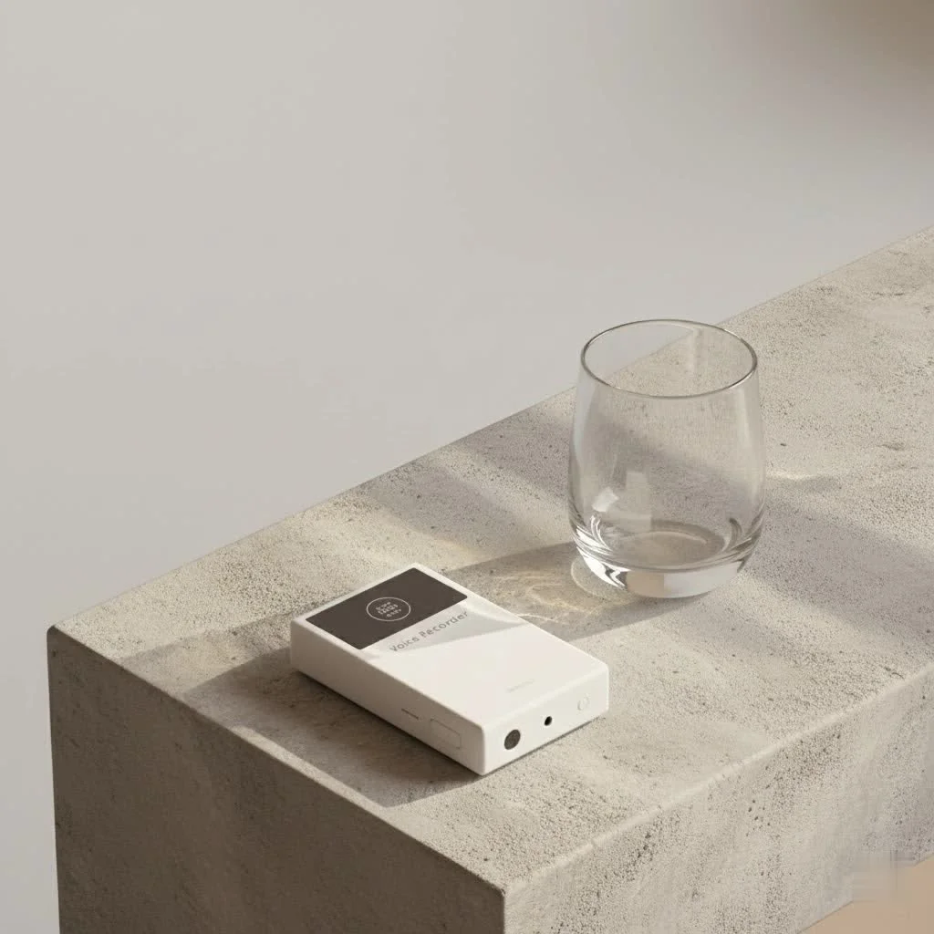 Wireless voice recorder with a discreet lavalier microphone