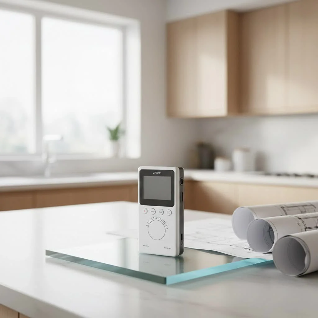 Person using a backwards voice recorder app on a smartphone