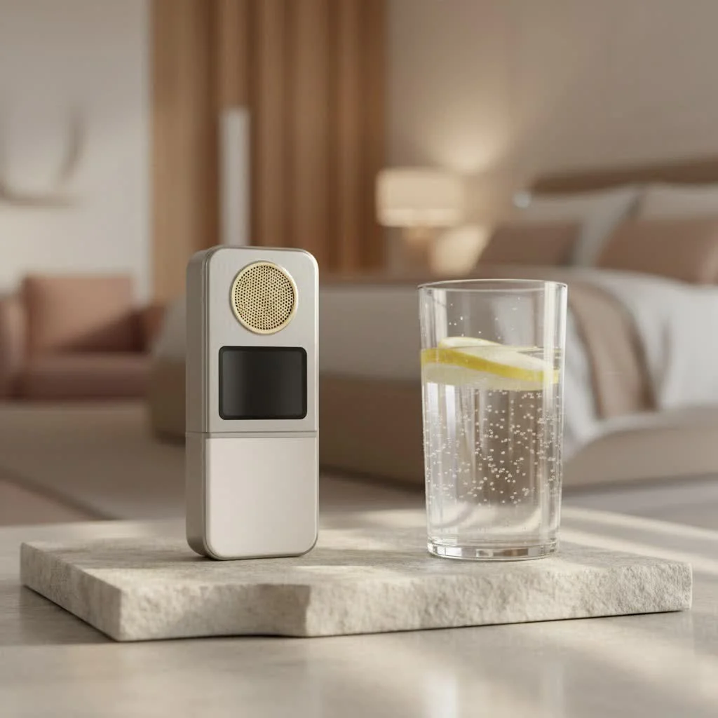 Vocaroo voice recorder interface with a prominent red record button