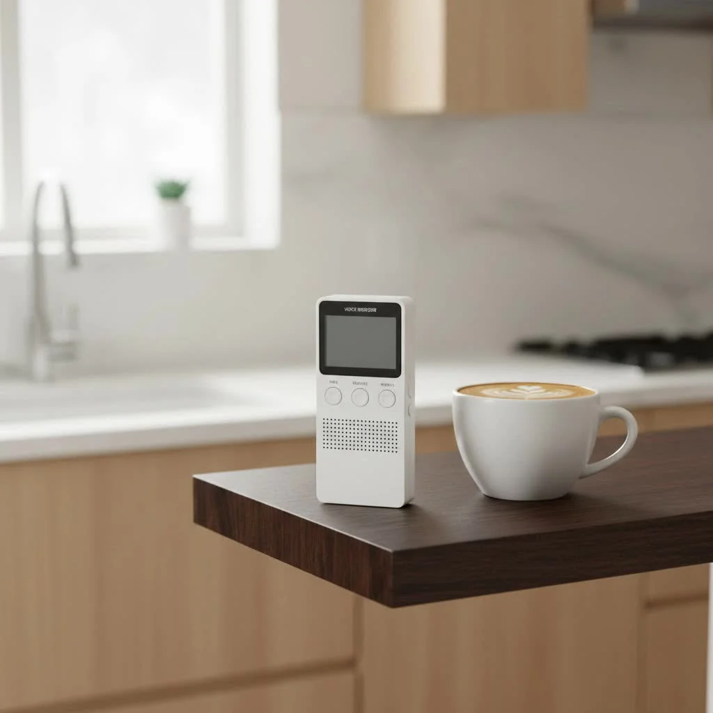 Chromebook displaying voice recorder app interface