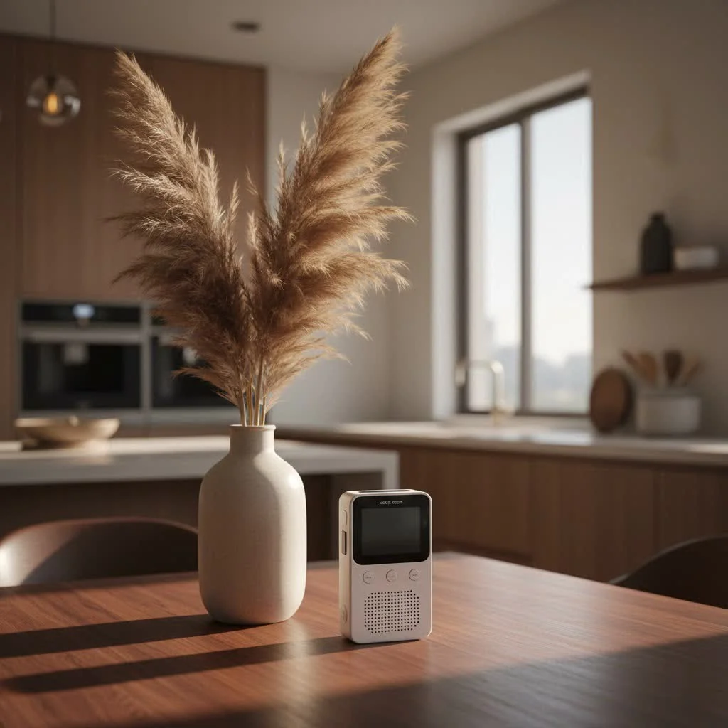 Person using a dedicated video and voice recorder